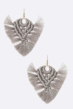 Braided Cotton Tassel Earrings