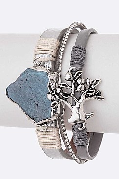 Original Stone Mix Layer Magnetic Bracelet