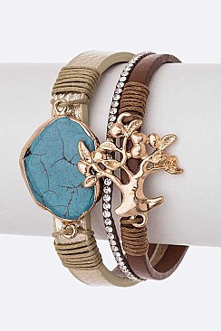 Original Stone Mix Layer Magnetic Bracelet