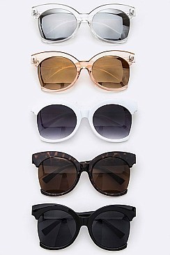 Pack of 12 Pieces Half Frame Iconic Sunglasses LA97-J2301P