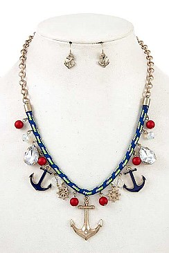 DANGLING ANCHOR NECKLACE SET