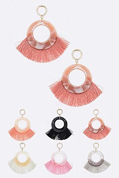 Pack of 12 Cellulite Tassel Drop Earrings Set