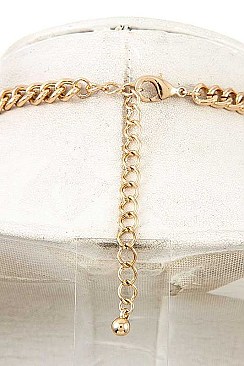 HAMMERED LINK METAL COLLAR NECKLACE SET