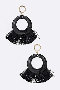 Pack of 12 Cellulite Tassel Drop Earrings Set
