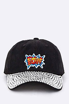 POW Patch & Crystal Embelished Cap LA-EMH8441P