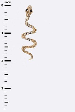 Pack of 12 Crystal Snake Studs Set