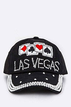 Las Vegas Crystal Patched Denim Cap LA-HT277X148