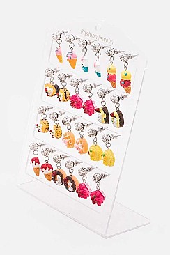 Pack of 12 Mixed Sweet Treat Earring Set