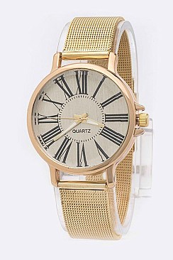 Fashionable Roman Dial Mesh Band Fashion Watch  LA 04-4202