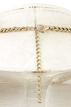 HAMMERED LINK BAR PENDANT NECKLACE SET