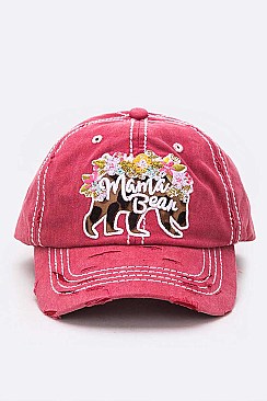 Mama Bear Patch Embroidered Vintage Cap