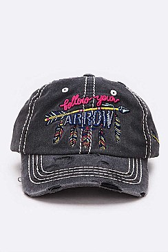 VINTAGE WASH Follow Your Arrow Cotton Cap