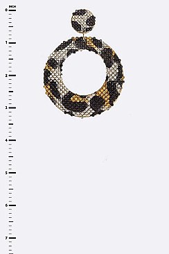 Leopard Print Crystal Pave Earrings
