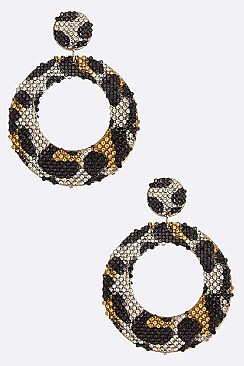 Leopard Print Crystal Pave Earrings
