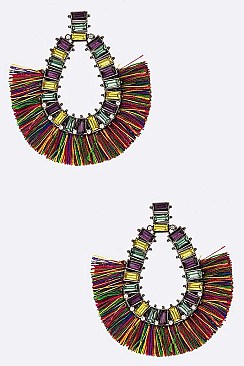 Crystal Baguette Tassel Fashion Earrings