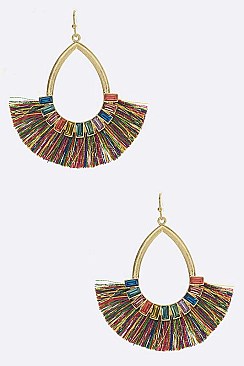 Crystal Baguette Tassel Earrings