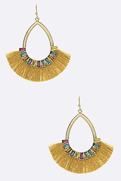 Crystal Baguette Tassel Earrings