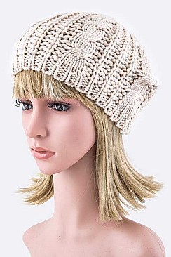 Stylish Cable Knit Fashion Beret LA-EMH8530