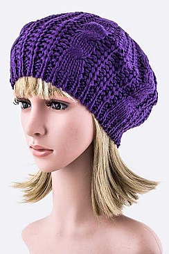 Stylish Cable Knit Fashion Beret LA-EMH8530