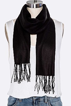 Pack of 12 Solid Color Fleeced Scarf Set