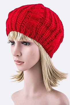 Stylish Cable Knit Fashion Beret LA-EMH8530
