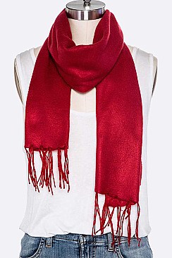 Pack of 12 Solid Color Fleeced Scarf Set