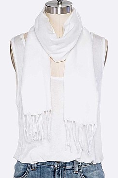 Pack of 12 Solid Color Fleeced Scarf Set