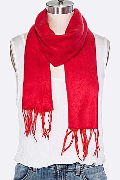 Pack of 12 Solid Color Fleeced Scarf Set
