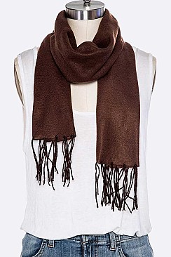 Pack of 12 Solid Color Fleeced Scarf Set