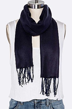 Pack of 12 Solid Color Fleeced Scarf Set