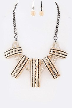 RESIN BAR STATEMENT NECKLACE SET