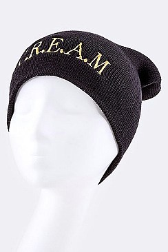 Stylish CREAM Iconic Lurex Beanie LA-HT0050