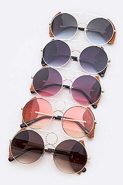 Pack of 12 Side Shade Iconic Oversize Round Sunglasses Set