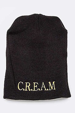 Stylish CREAM Iconic Lurex Beanie LA-HT0050