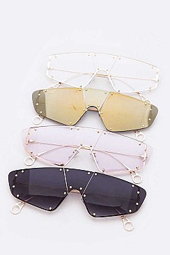 Pack of 12 Studs Shield Inspired Iconic Sunglasses Set