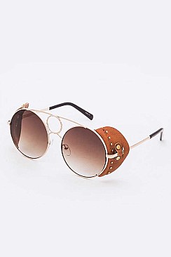 Pack of 12 Side Shade Iconic Oversize Round Sunglasses Set