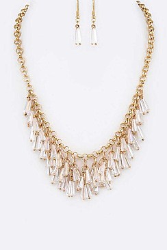 Fringe Beads Fashion Necklace Set