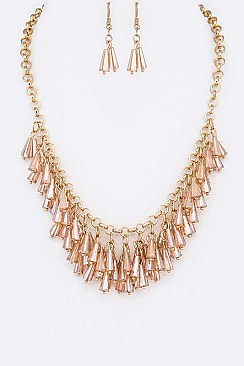 Fringe Beads Fashion Necklace Set