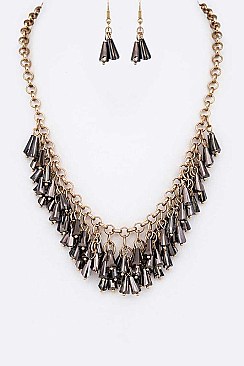 Fringe Beads Fashion Necklace Set