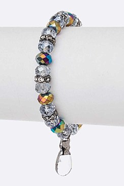 Fashion Crystal Drop Genuine Stone Stretch Bracelet