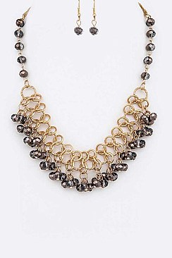 Crystal Drop Fashion Necklace Set