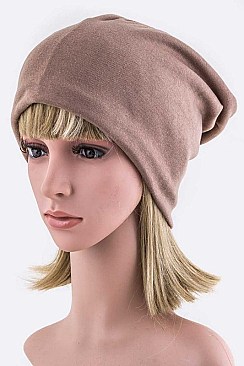 Trendy Open Top Convertible Jersey Knit Beanie
