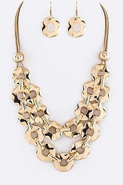 METAL HOOPS NECKLACE SET