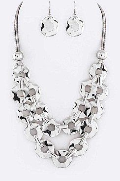 METAL HOOPS NECKLACE SET