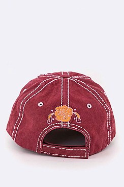 Embroidered Sugar Skull Vintage Cap LA-T13SKL01