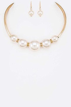 CHUNKY BEADS COLLAR NECKLACE SET