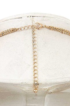 FLORAL CHAIN TASSEL PENDANT NECKLACE