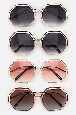 Pack of 12 Octagon Oversize Iconic Sunglasses Set