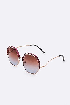 Pack of 12 Octagon Oversize Iconic Sunglasses Set