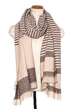 STRIPED OBLONG SCARF